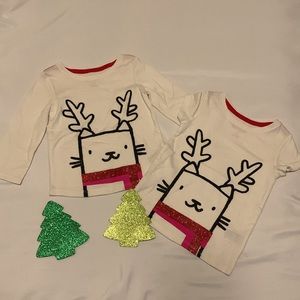 Cat & Jack Holiday Tops 12 months NWOT (2 pieces)